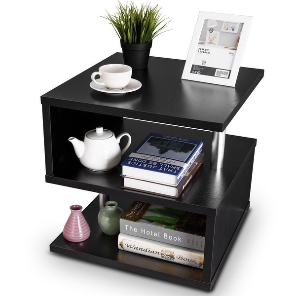 Shop Gymax 3 Tier Coffee Table End Side Table W/Storage Shelf Organizer