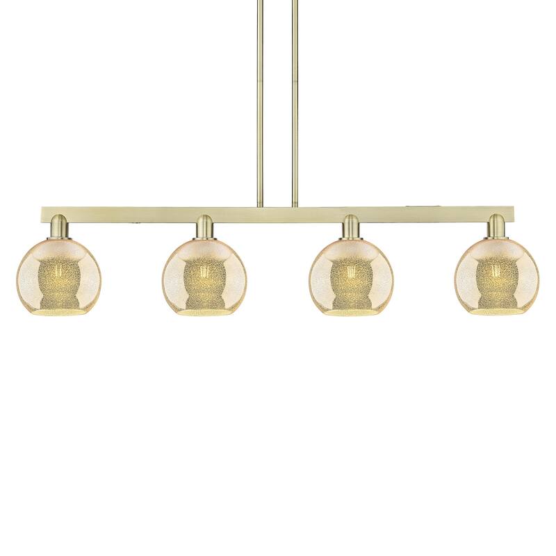 Innovations Lighting 716-4I-11-51 Athens Linear Athens 4 Light 51" - Antique Brass / Mercury