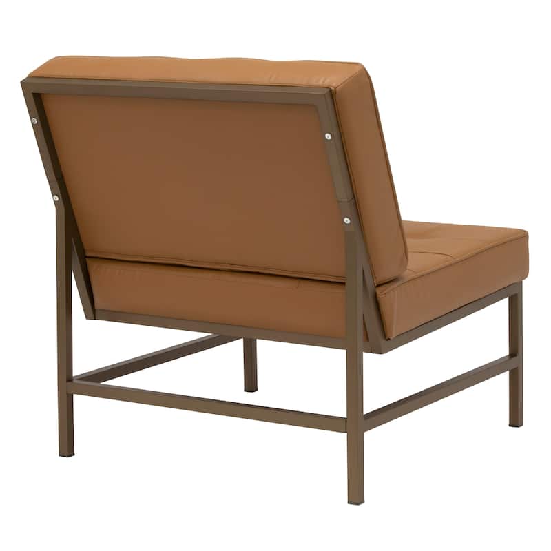 Studio Designs Home Ashlar Metal and Tufted Blended Leather Armless Accent Chair
