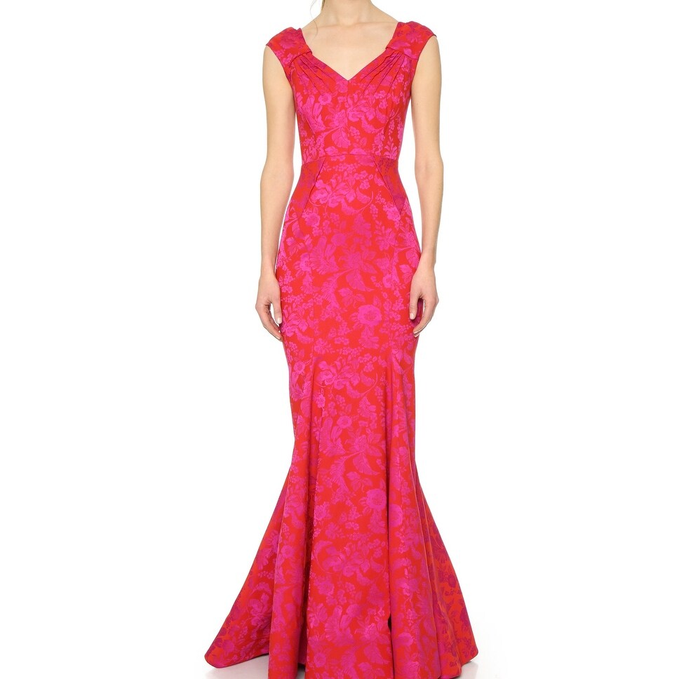 zac posen red gown