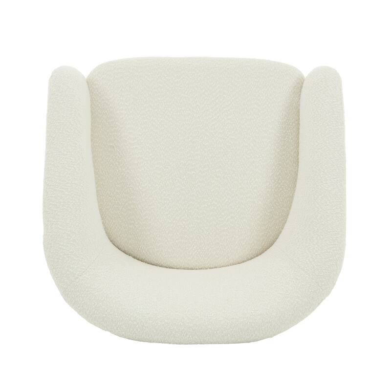 Modern 360° Swivel Accent Chair, Boucle Upholstered, Comfy Barrel Chair for Living Room, Bedroom & Office