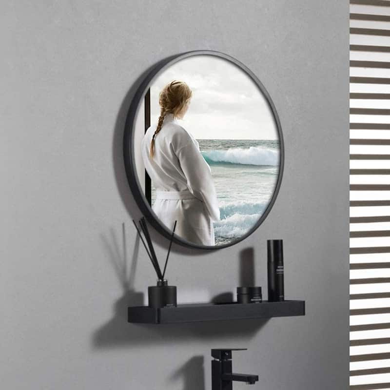 Round Mirror Wall Mounted, Circle Bathroom Vanity Wall Mirror with Metal Frame - 16/20/24/30/32/36"