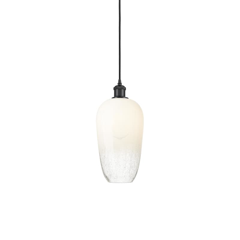 Innovations Lighting 516-1P-15-7 Brookhaven Flute Pendant Brookhaven - Matte Black / Opal