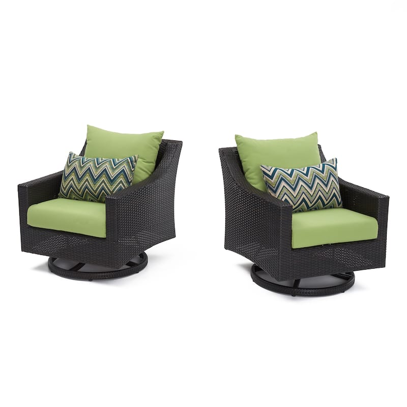 Deco 2 Piece Sunbrella Outdoor Patio Motion Club Chairs - 30"W x 33"D x 32"H