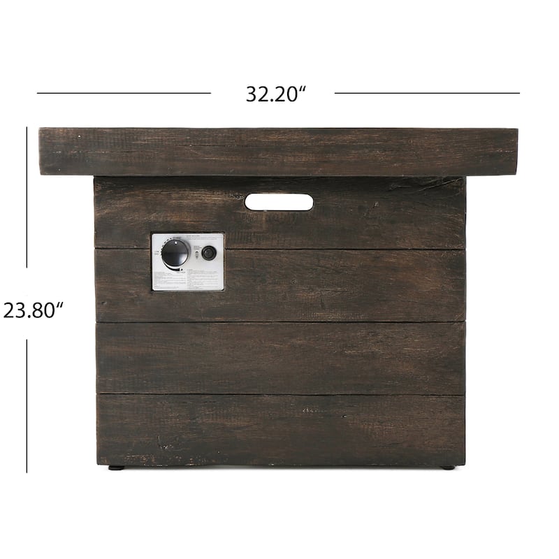 Dakota Magnesium Oxide Square Gas Fire Pit by Christopher Knight Home
