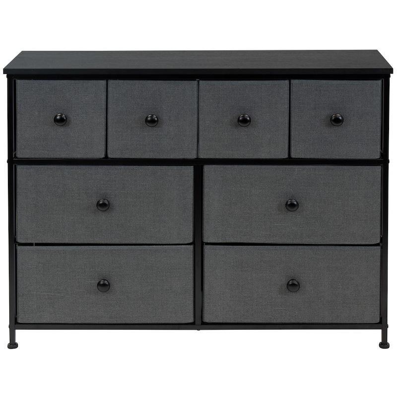Dresser w/ 8 Drawers - Furniture Storage Chest Tower Unit for Bedroom (Black)