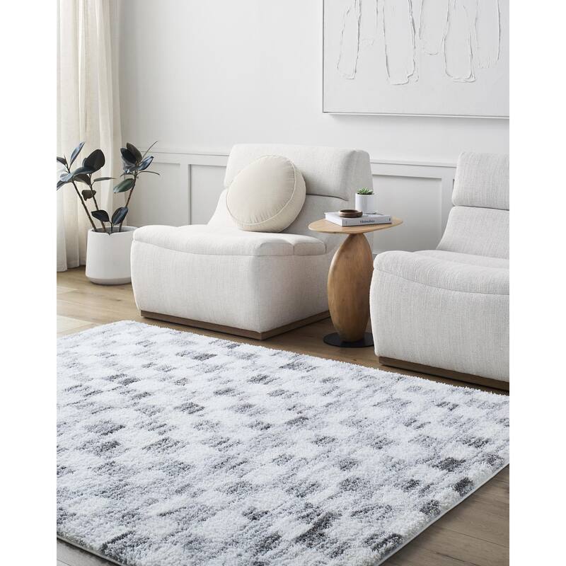 Livabliss Cloudy Shag Modern & Contemporary Area Rug - Light Gray - 5'3" x 7'