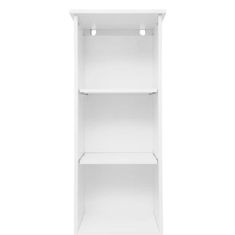 Modern Freestanding Linen Tower with Shelves and Magnetic Close Door