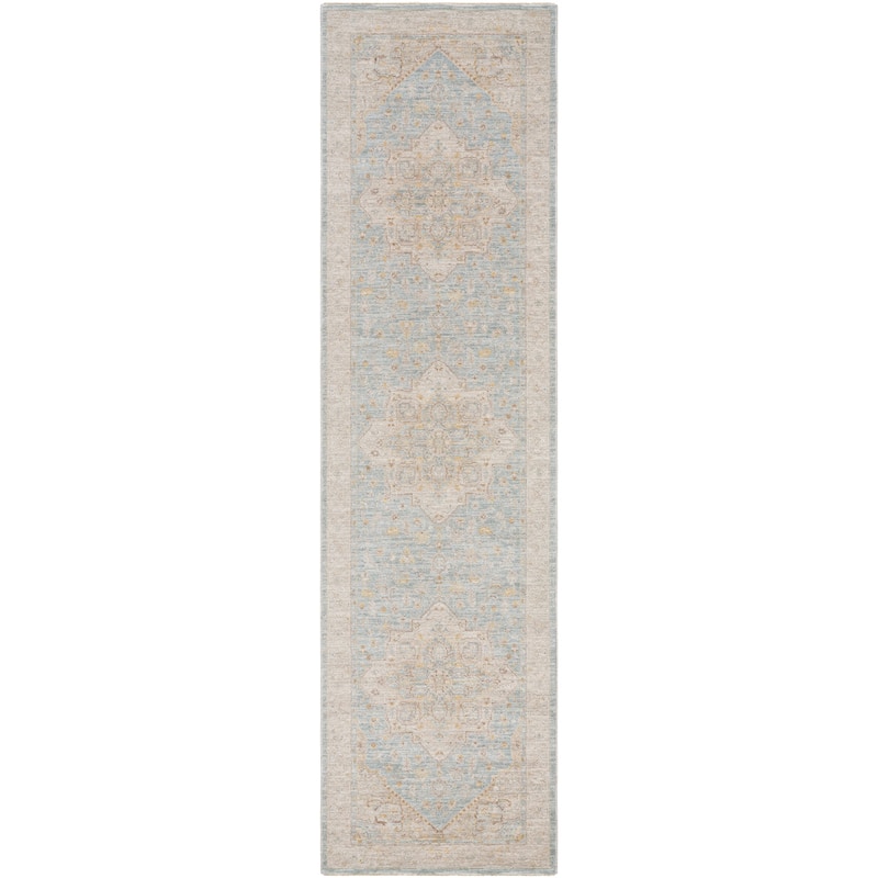 Livabliss Traditional Avant Garde Medallion Area Rug - 2'7" x 10' - Pale Blue