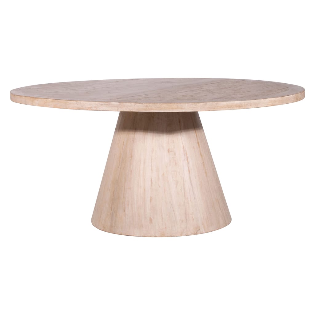 Antonio 65" Round Reclaimed Pine Cone Shaped Pedestal Base Dining Table