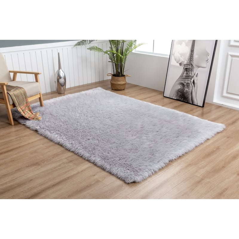Flokati Shag Collection 5x7 Area Rug - 5' x 7' - 5' X 7'