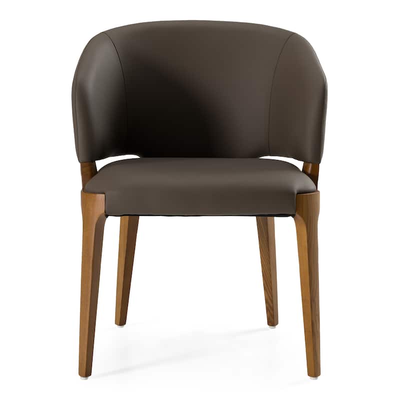 Modrest Baskin Brown and Walnut Arm Dining Chair