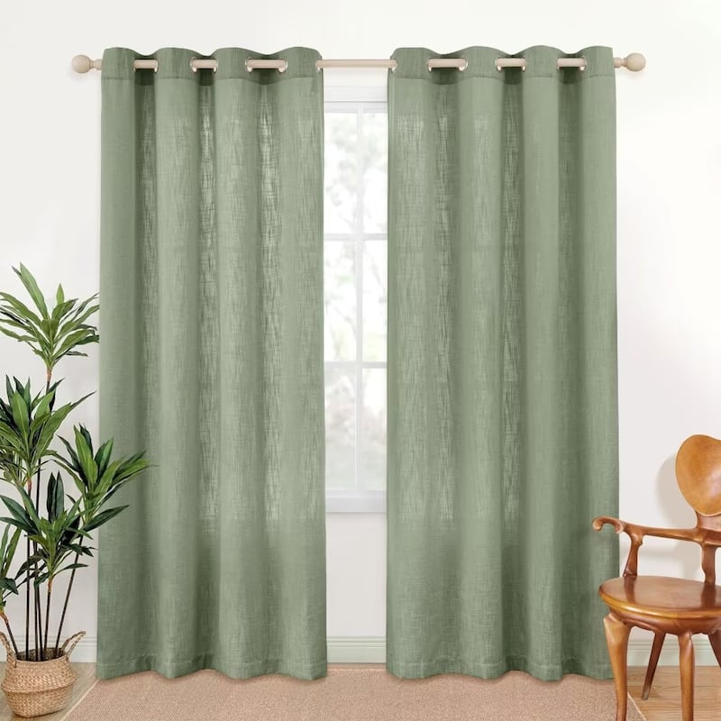 Linen Texture Light Filtering Grommet Panel Pair