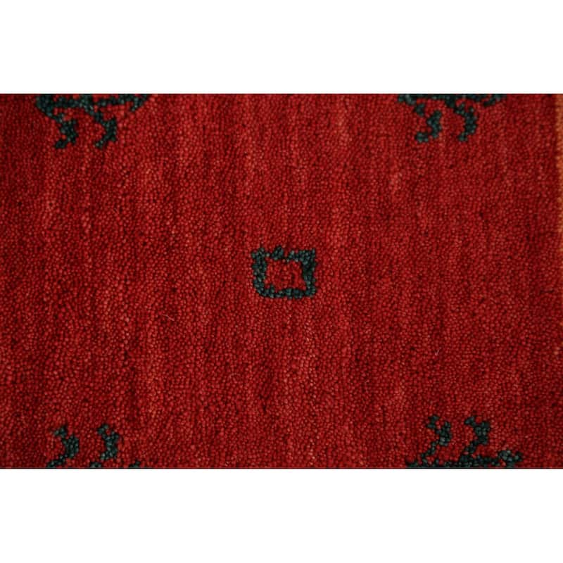 Striped Gabbeh Oriental Area Rug Handmade Wool Carpet - 6'7"x 9'8"