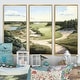 preview thumbnail 8 of 18, Designart "Golf Course In The Summer" Landscape Golf Course Framed Canvas Art Print - 3 Panels 36 in. wide x 28 in. high - 3 Panels - Gold