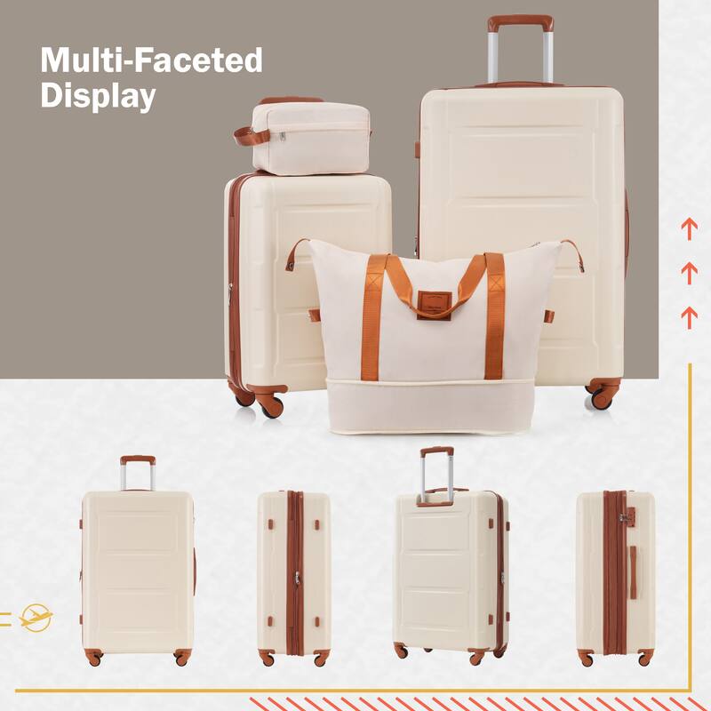 Carry On Lightweight Luggage, Suitcases with Spinner Wheels, 2 Piece Set (20/24), ABS+PC Hardshell Luggage with TSA Lock & Bags