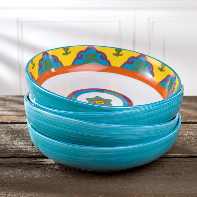 Euro Ceramica Galicia 4 Piece 8.5" Pasta Bowl Set - 40 oz