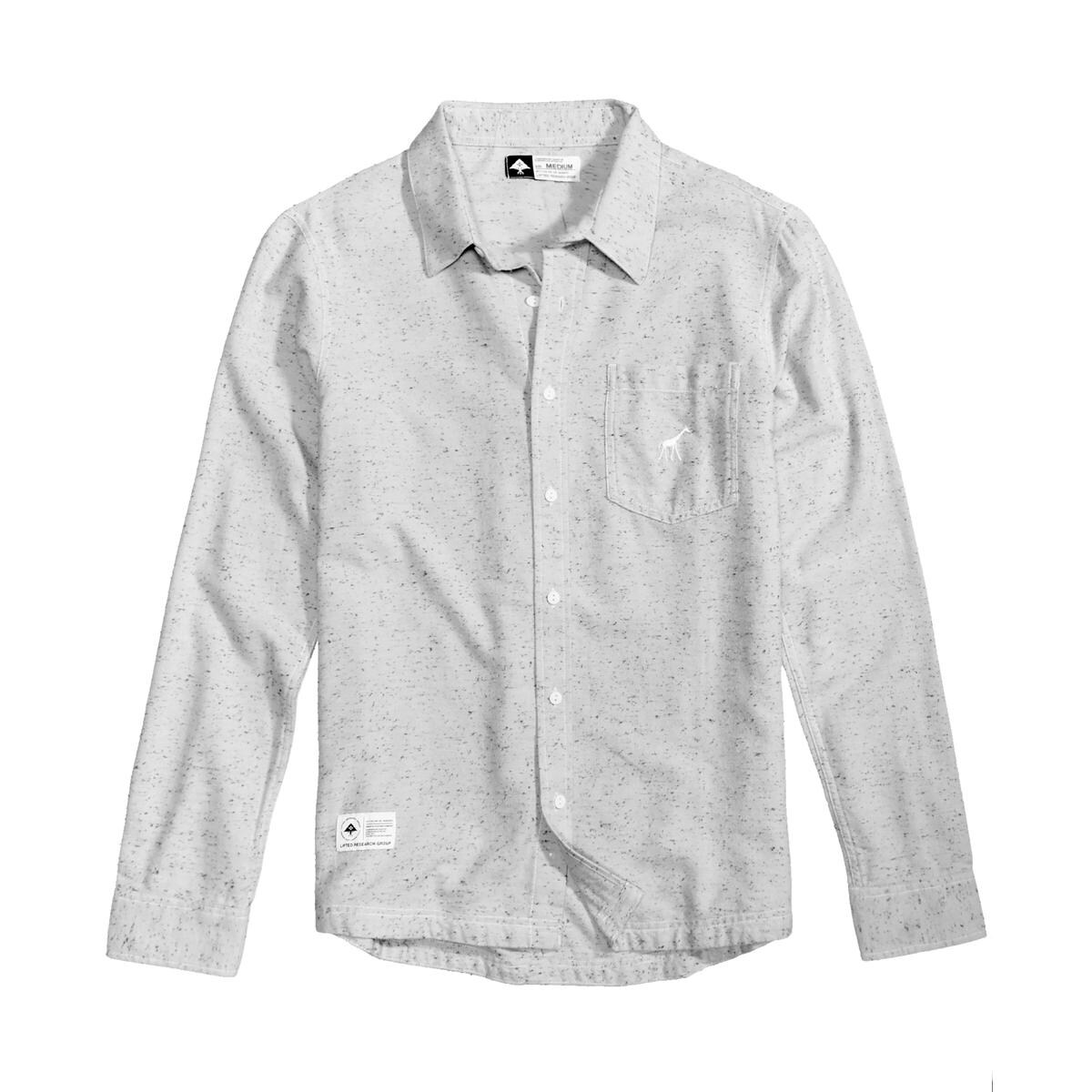 Shop Lrg Mens Button Down Shirt Adjustable Sleeves Speckled Free