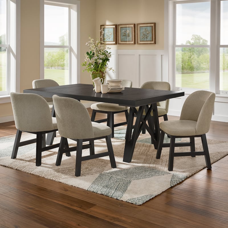 Harstad 72"-90" Wood Finish Extendable Dining Set by iNSPIRE Q Modern