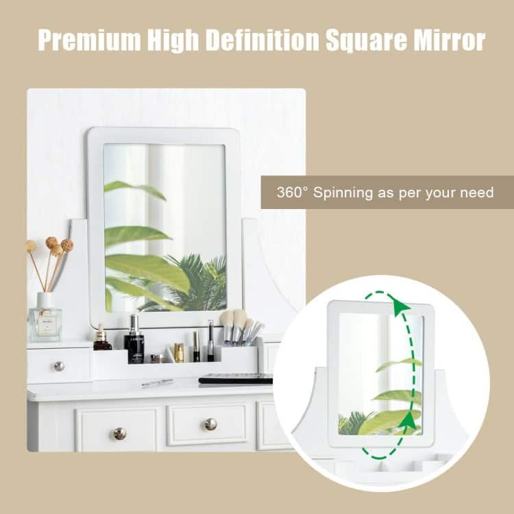 5 Drawers Removable Box Makeup Dressing Vanity Set - 31.5" x 16" x 55" (L x W x H)