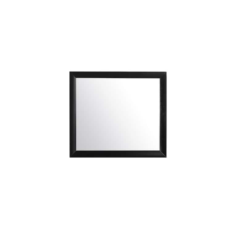 HomeRoots 35" Black Wood Framed Accent Mirror