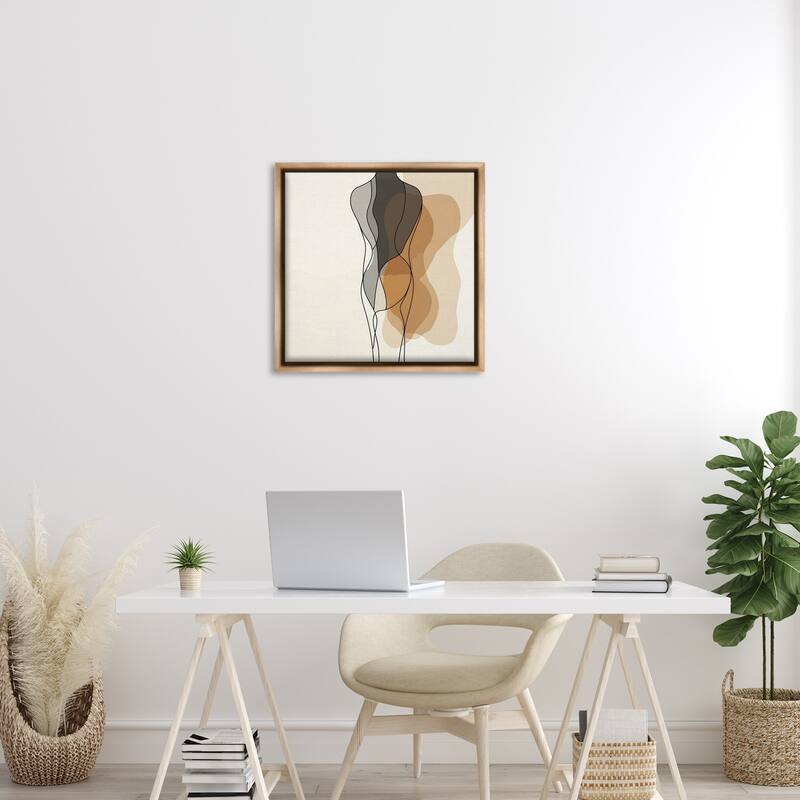 Stupell Earthy Neutrals Pattern Framed Floater Canvas Wall Art Design By LSR Creative Studio