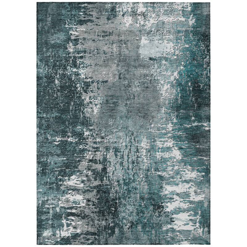 HomeRoots Abstract Transitional Rectangle Outdoor Rug