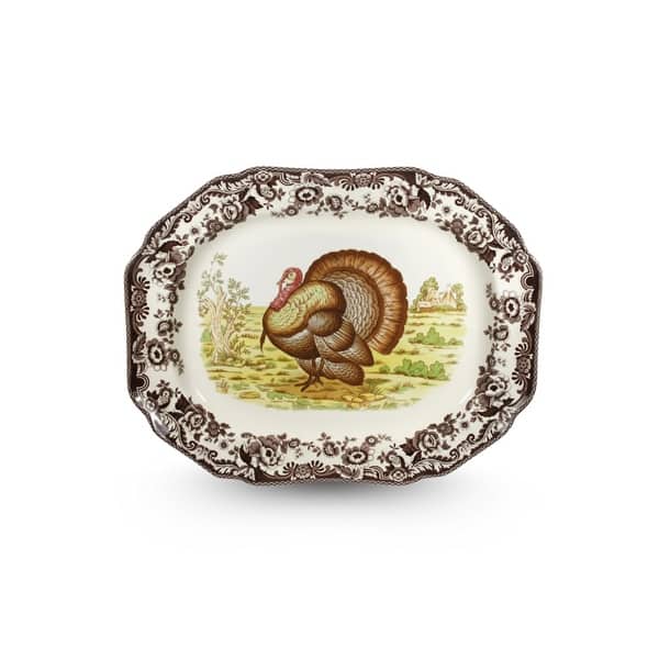 Spode Woodland Octagonal Platter - 19" - Turkey