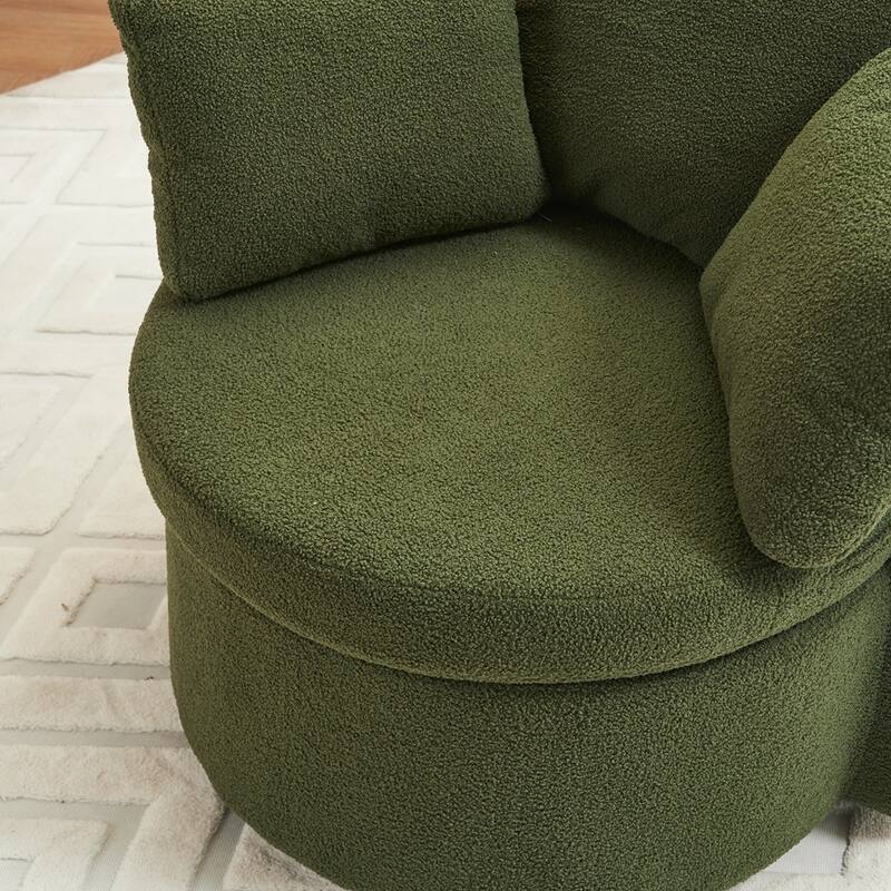 Swivel And Storage Chair With Back Cushion For Living Room