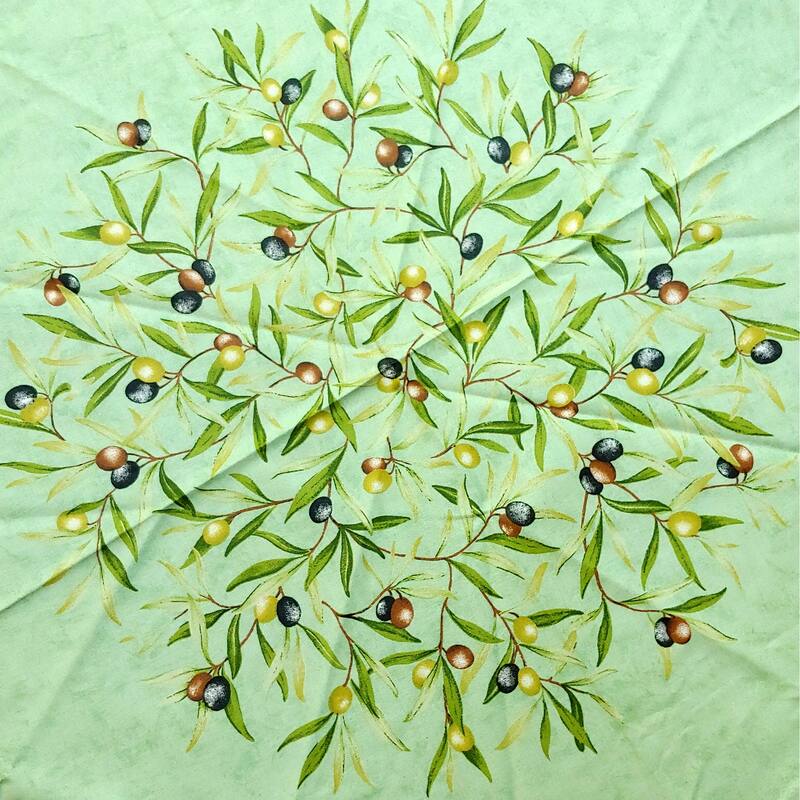 Wipeable Spill Resistant Provencal Cotton Cannes Collection Tablecloth