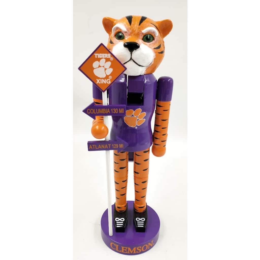 12 inch Clemson Rivalry Nutcracker - purple