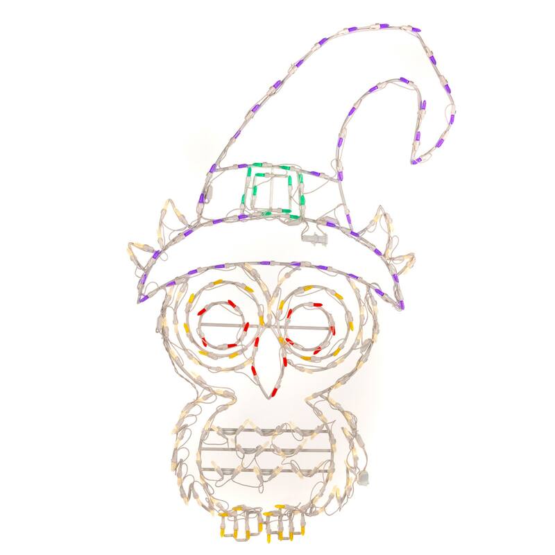 LED Lighted Witch Owl Outdoor Halloween Decoration - 45"