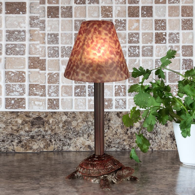 Springdale Lighting Amber Box Turtle Candle Holder,Golden Amber Finish