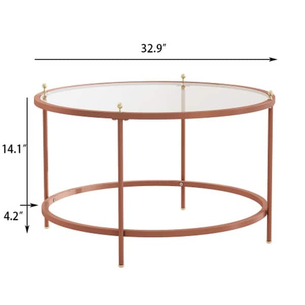 Tempered Glass Tabletop Coffee Table Circular Coffee Table Bed Bath