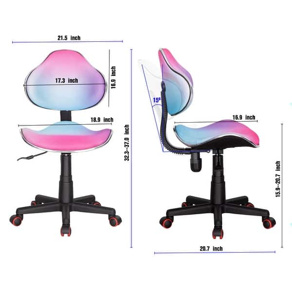 dimension image slide 16 of 19, JJS Ergonomic Mesh Office Chair Adjustable Lumbar Support Computer Desk Chair