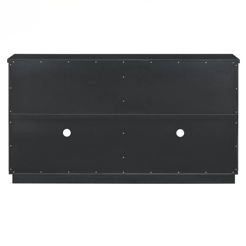 4-Door Large Storage Buffet Cabinet with Glass Doors, Arched Cabinet with Adjustable Shelves for Kitchen, Dining Room