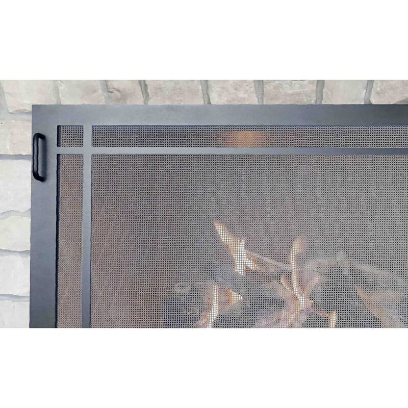 Fireplace Screen Craftsman Design 43 X 32 Textured Black