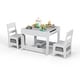preview thumbnail 1 of 20, Costway Kids Table Chairs Set With Storage Boxes Blackboard Whiteboard Grey