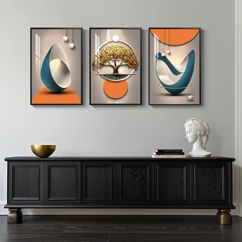 Bright Style Paintings Artwork, Set of 3 Piece Contemporary Luxury