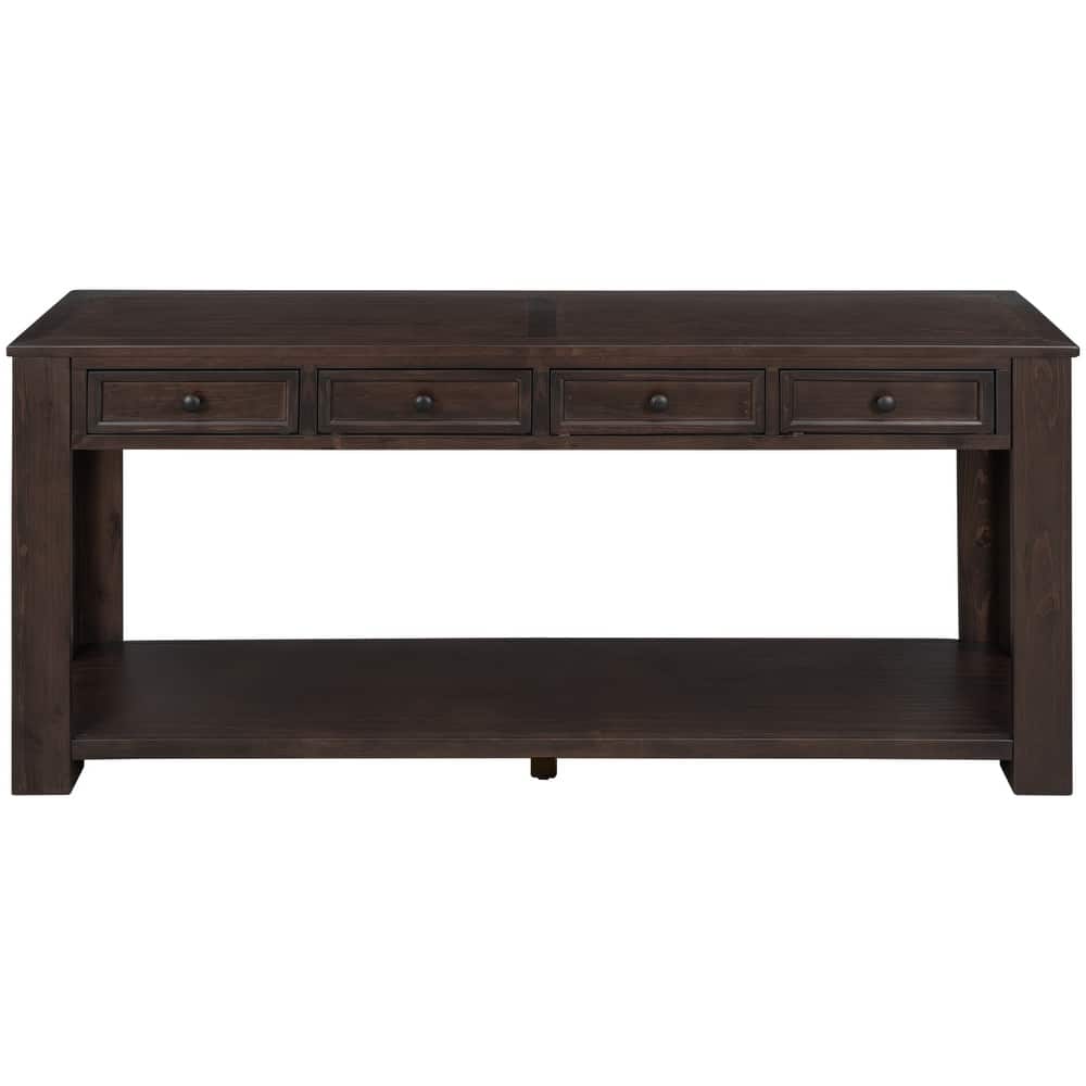 Console Table/Sofa Table with Storage Drawers and Bottom Shelf for Entryway Hallway