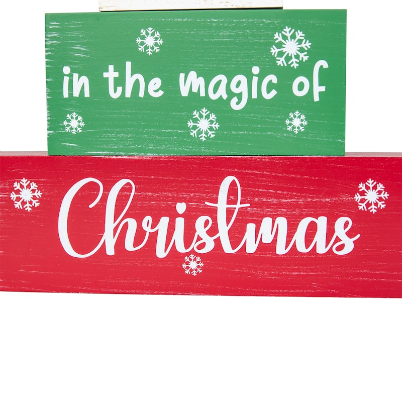 Believe in the Magic of Christmas Wooden Tree Sign - 12.5"