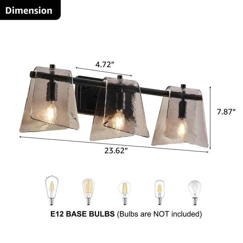 Starsky 3 - Light Modern Dimmable Gray Glass Bathroom Vanity Light