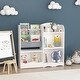 preview thumbnail 2 of 15, White Multi-Layer Shelves Bookcase and Toy Organizer