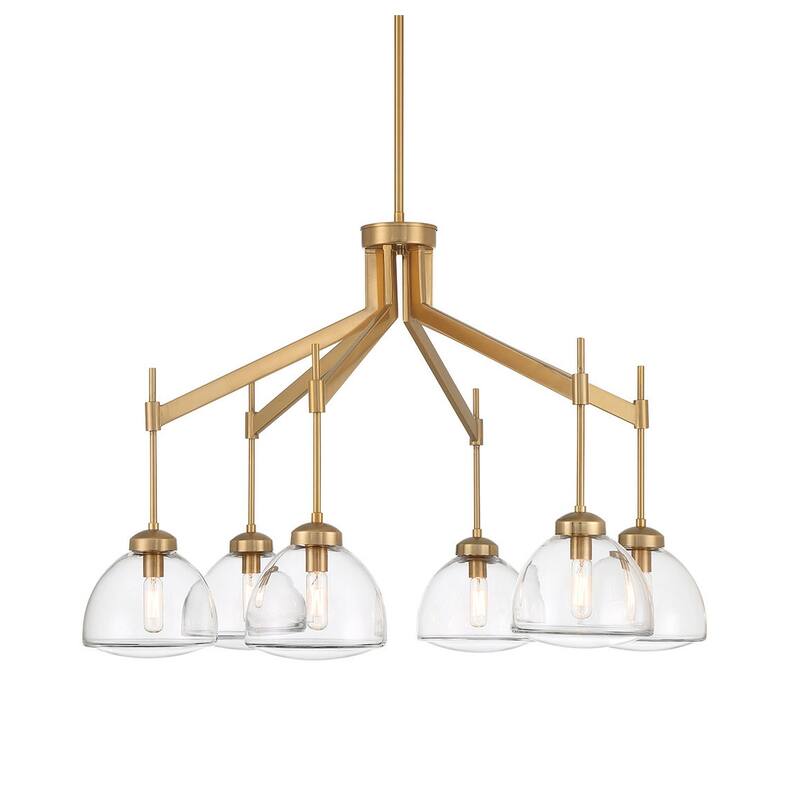Savoy House 1-9841-6 Corbin 6 Light 32" Wide Abstract Chandelier - Warm Brass