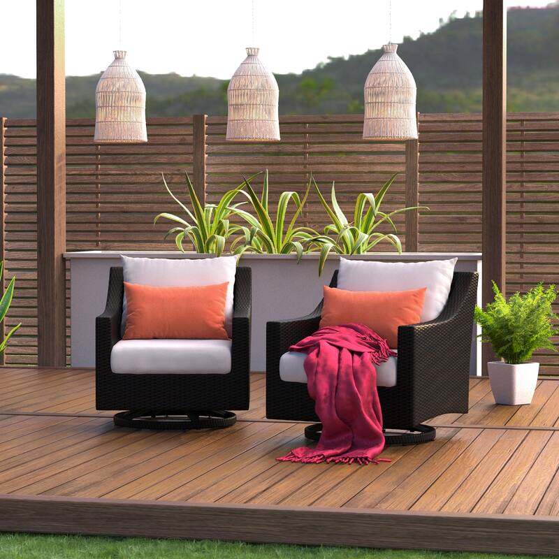 Deco 2 Piece Sunbrella Outdoor Patio Motion Club Chairs - 30"W x 33"D x 32"H