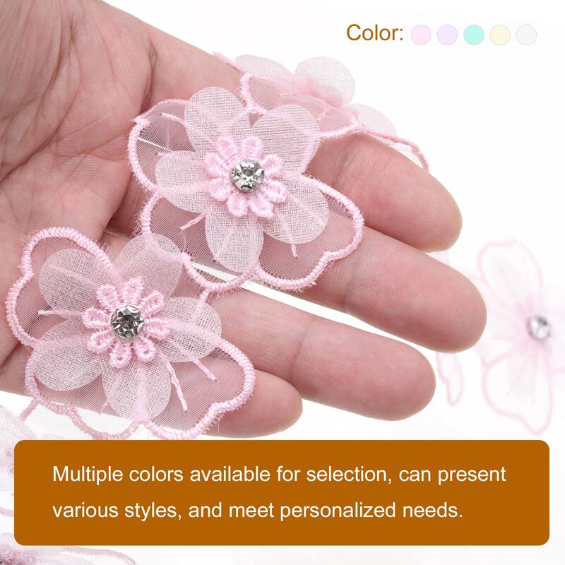 Flower Lace Trim Ribbon, Embroidered Polyester Applique