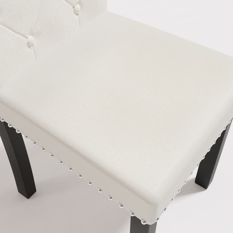 High-Back Tufted Nailhead Upholstered Dining Chairs (Set of 4)