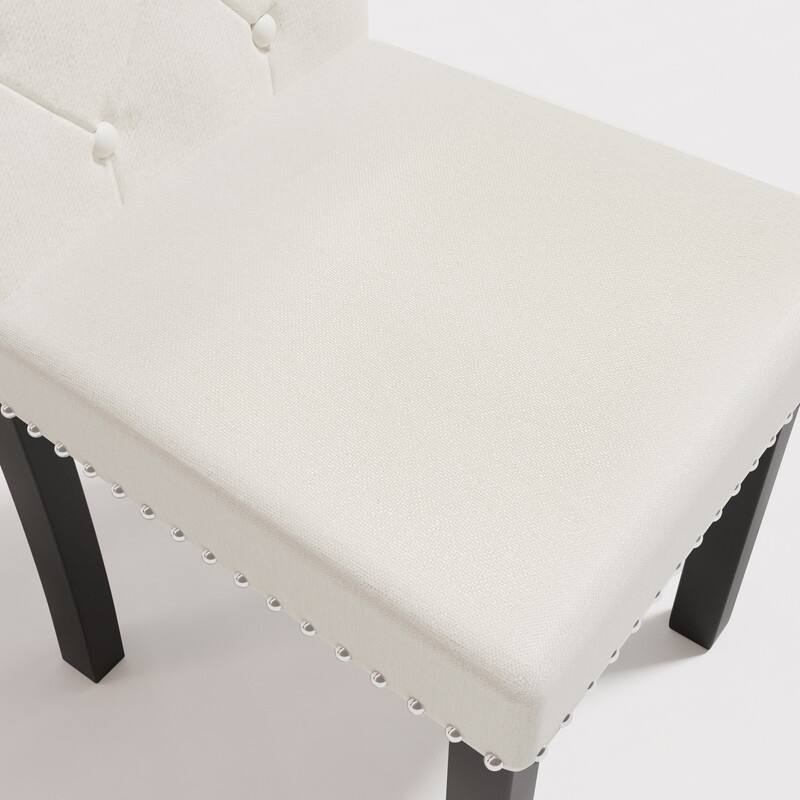 High-Back Tufted Nailhead Upholstered Dining Chairs (Set of 6)