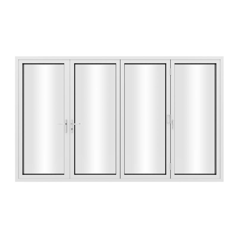 KaMic 120" x 80" 4-Panel Aluminum Patio Folding Door Right to Left-Outswing