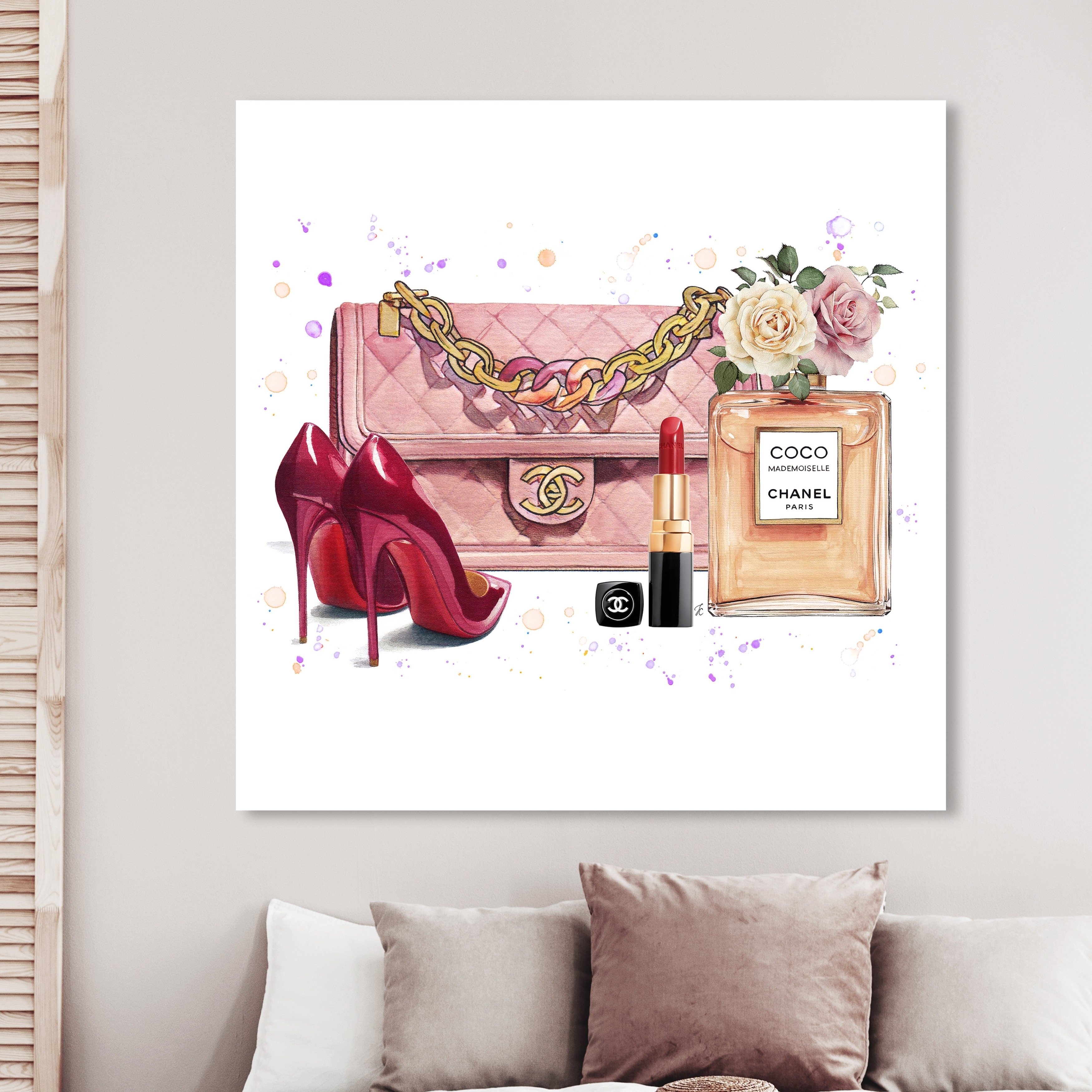 Oliver Gal 'LV Petals' Fashion and Glam Wall Art Framed Print Fashion -  Orange, Pink - Bed Bath & Beyond - 32194357